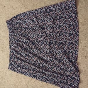 Serengeti Reversible Leaves and Floral Stretch Waist Skirt Size 3X